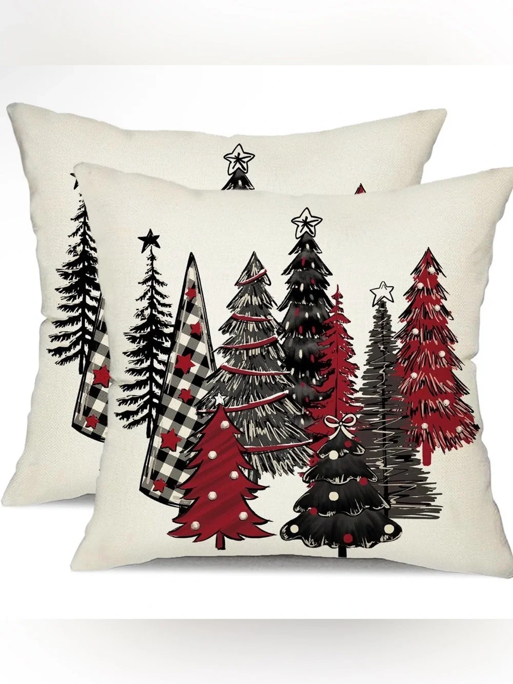 Christmas Pillow Covers 18x18 Set of 2 Xmas Tree Couch Decor ✨🎄